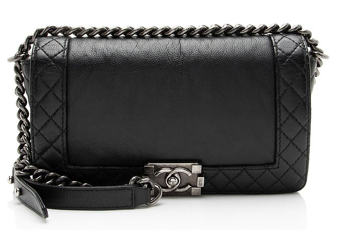 Borsa Chanel Lambskin Reverso Medium Boy Nero