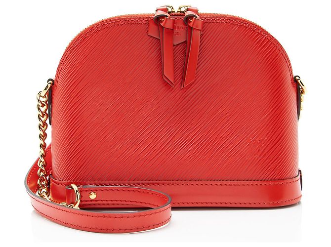 Mini borsa Alma in pelle Epi Louis Vuitton Rosso