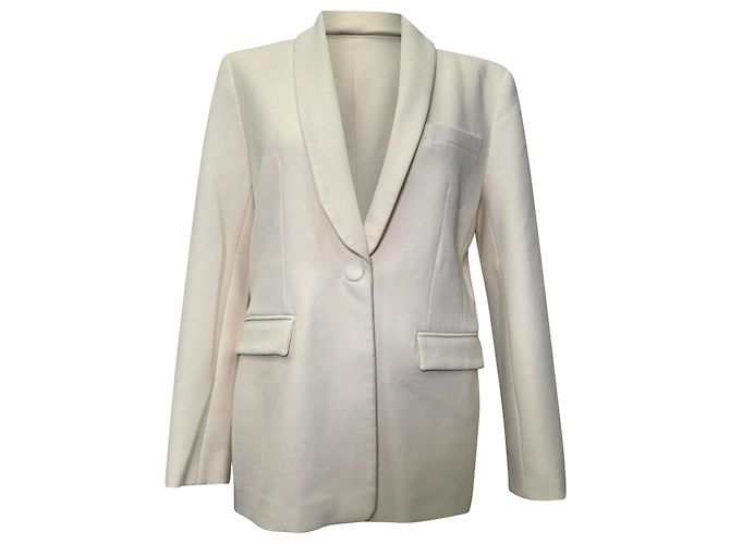 Maje Suit Blazer in Ivory Polyester Weiß Roh