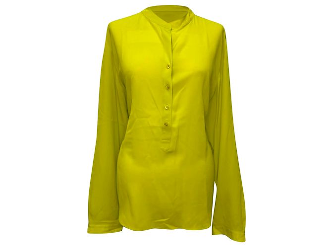 Stella Mc Cartney Camicetta Stella McCartney con collo mandarino in seta gialla Giallo