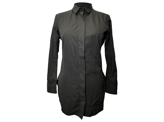 Jil Sander Button-Down-Hemd aus schwarzer Baumwolle Python drucken