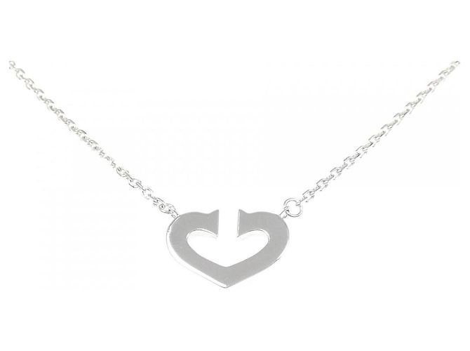 Collar Cartier C Heart 750 Oro Blanco Plata
