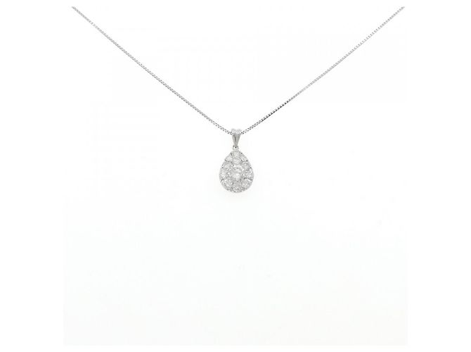 Autre Marque Diamant-Halskette PT900 PT850 Silber