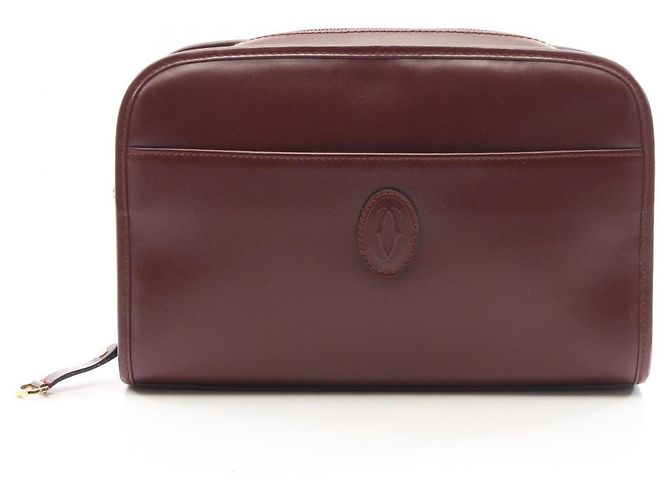 Bolsa Clutch Cartier Must Line Second Bag Bordeaux