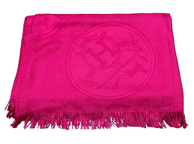 Silk In Stola grande in cashmere e seta New Libris di Hermès Rosa Cachemire