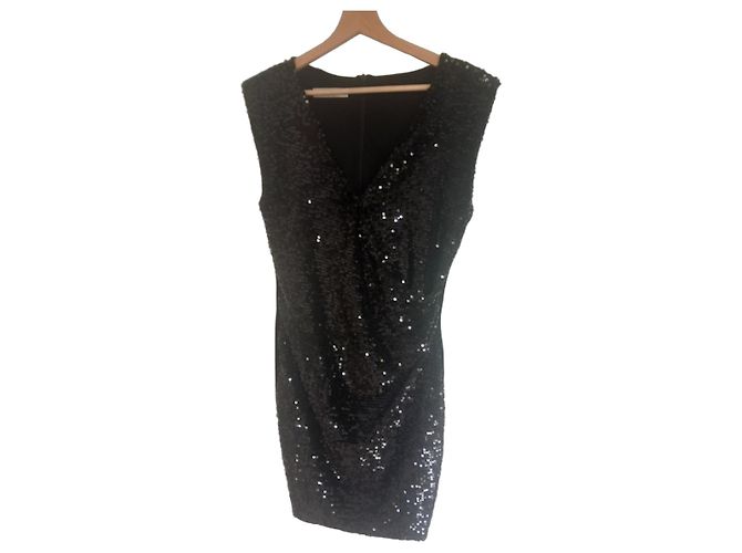 Autre Marque Black Sequin Evening Gown
