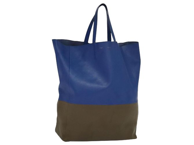 Céline Cabas Vertical Celine em Couro Large Multicor