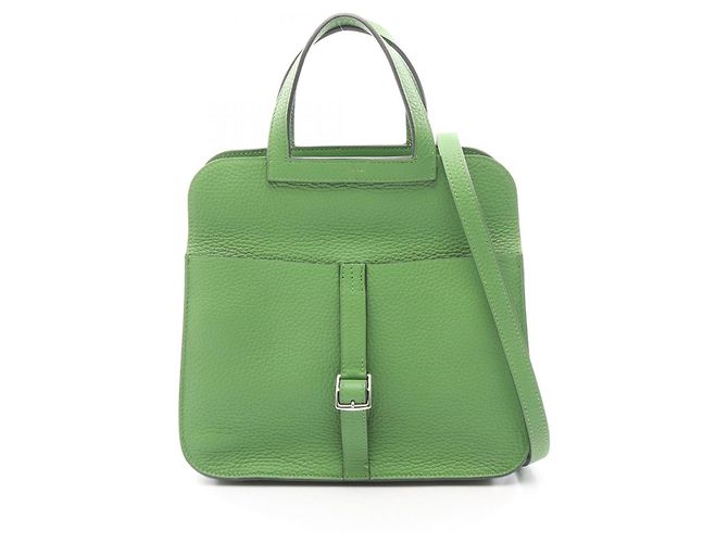 Hermès Hermes HERMES Arzan 25 Vert Yucca Bolsa 2-Way Verde