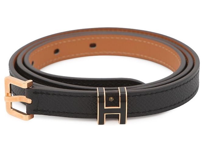 Hermès Hermes Kara Leather Belt Black