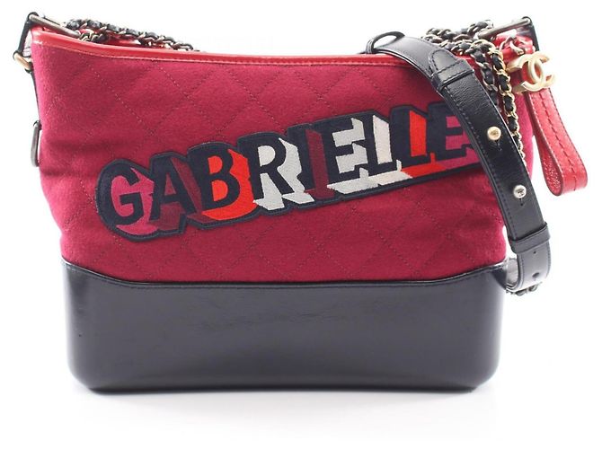 Borsa Chanel Gabrielle de Large Hobo Rosso Porpora Blu navy 