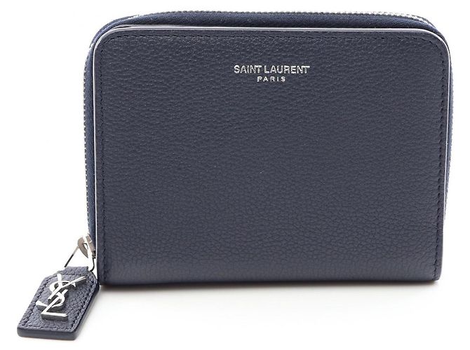 Yves Saint Laurent Paris Rive Gauche Bi-fold Wallet Navy blue 