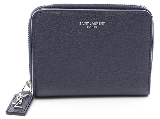Portefeuille bi-pli Yves Saint Laurent Paris Rive Gauche Bleu Marine 