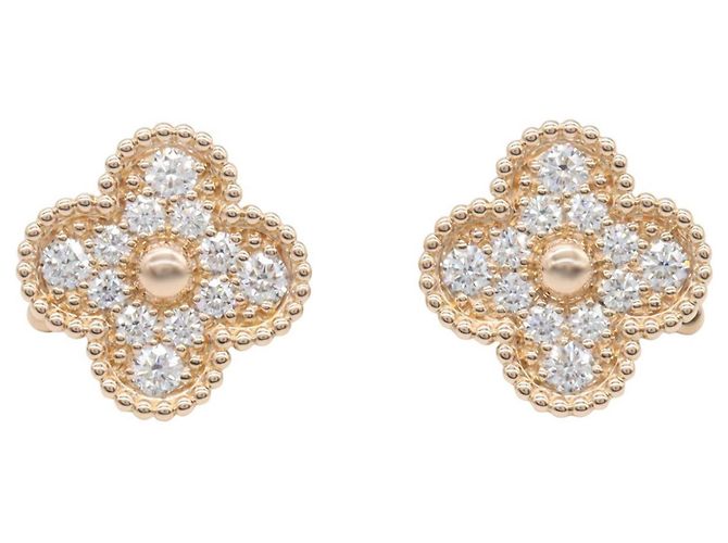 Orecchini Vintage Alhambra Diamond Van Cleef & Arpels D'oro