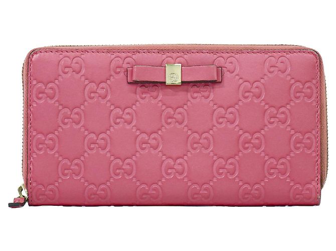 Cartera con cremallera Gucci (Outlet) Microguccissima de piel Long Rosa
