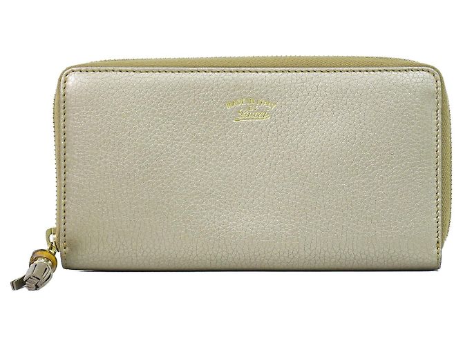 Gucci Bamboo Tassel Zip Leather Golden