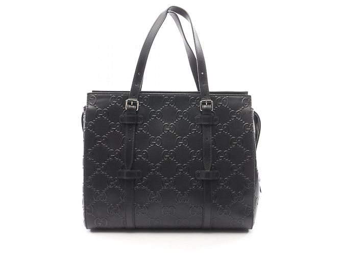 Sac cabas Gucci GG gaufré Noir