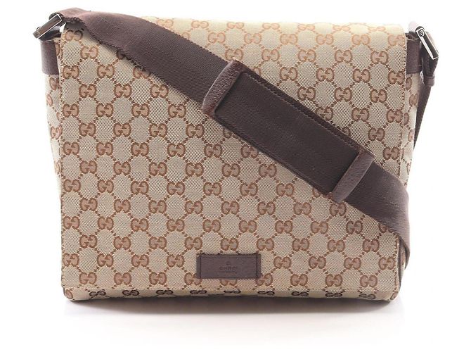 Borsa a Spalla Gucci GG Canvas Marrone Beige