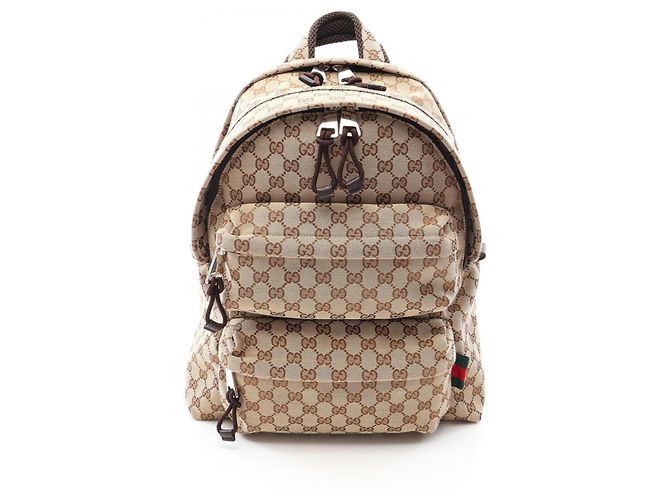 Gucci GG Canvas Backpack/Handbag Brown Beige