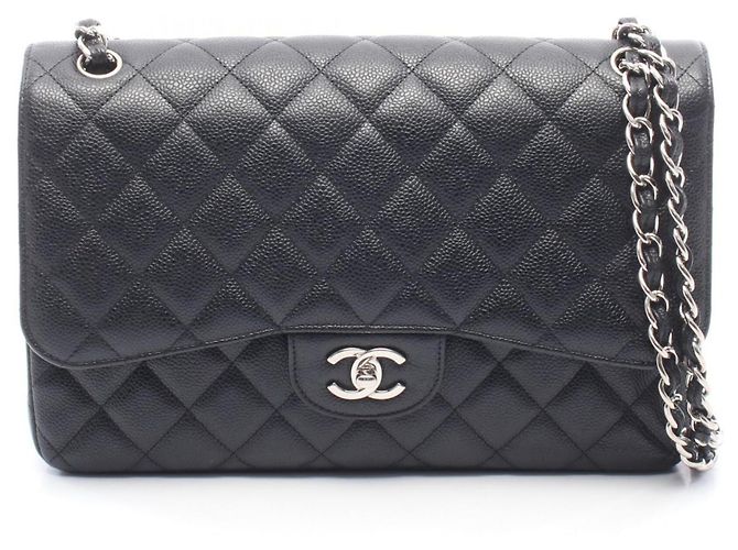 Timeless Borsa a tracolla Chanel Large Matelassé Classic Double Flap Nero
