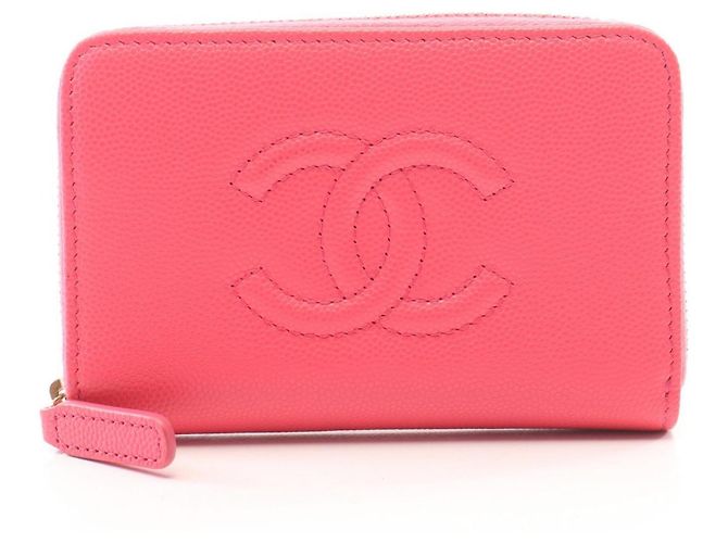 Chanel Coco Mark Round Wallet Pink
