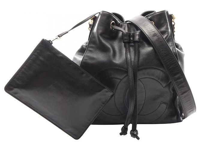 Bolsa de ombro com cordão Chanel Coco Mark Preto
