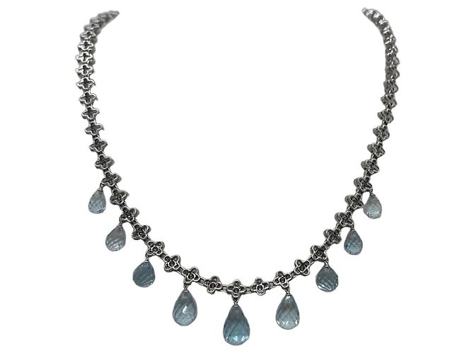 Tiffany & Co. Crochet Sunburst Lace Diamant-Halskette Silber