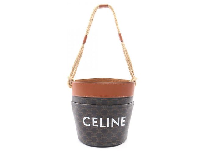 Céline Borsa a secchiello Triomphe Celine Marrone Nero 