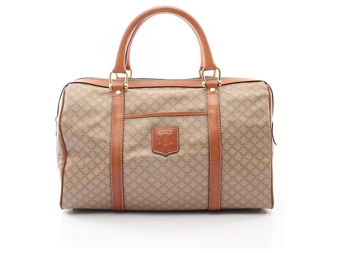 Céline Sac Boston Celine Macadam Marron Beige