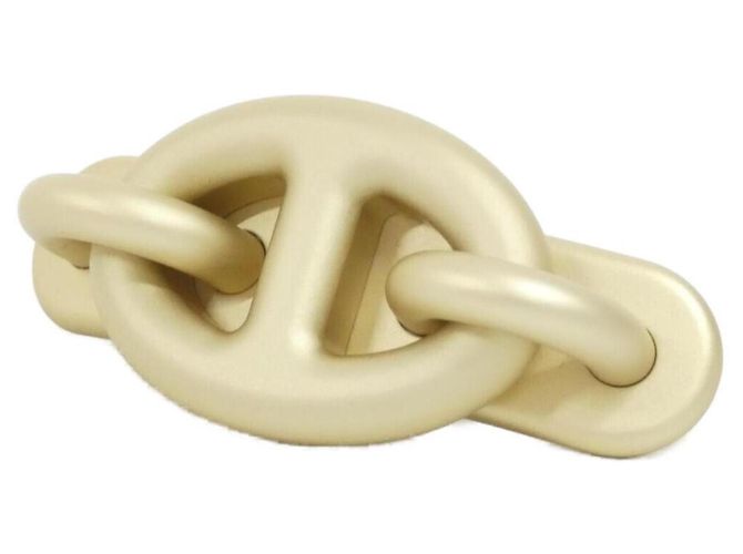 Hermès Hermes Tri Maillon PM 231033G Barrette Plata Dorado
