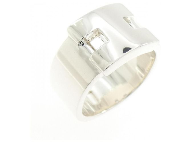 Ring Hermès Anel Hercules de banda prateada Hermes