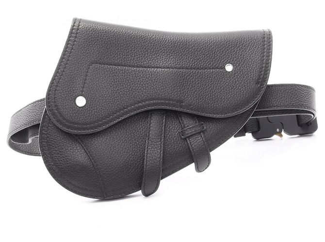 Borsa a tracolla Saddle di Christian Dior in pelle nera Nero