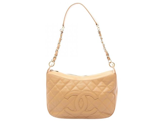 Bolsa de Ombro Chanel Matelassé Bege
