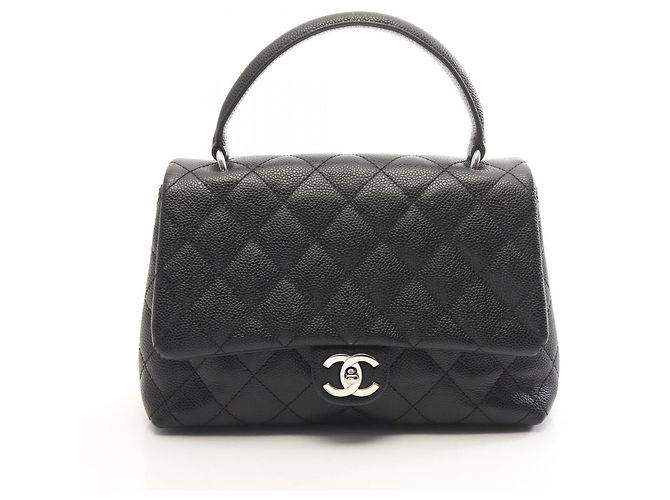 Timeless Bolsa Chanel Matelassé em couro de bezerro granulado preto