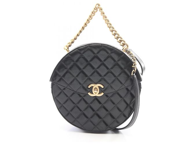 Borsa a tracolla 2-Way Chanel Matelassé Round Nero