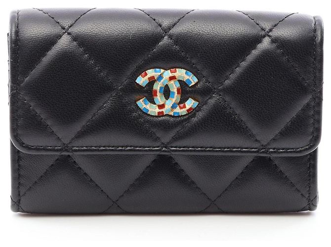 Chanel Matelassé Black Leather Card Case
