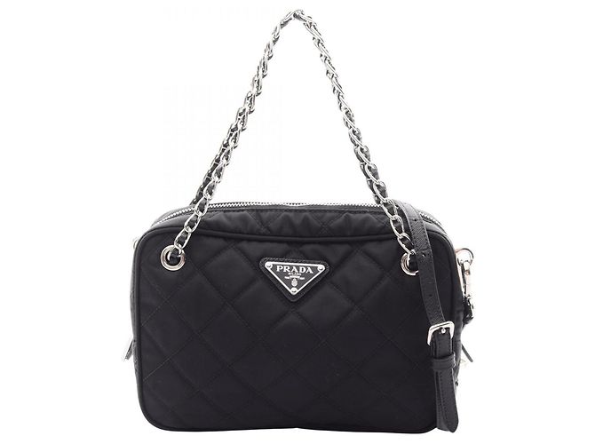 Saffiano Sac à main 2-Way TESSUTO IMPUNTU Prada Noir