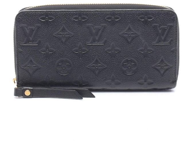Zippy Louis Vuitton Monogram Empreinte Long Wallet Black