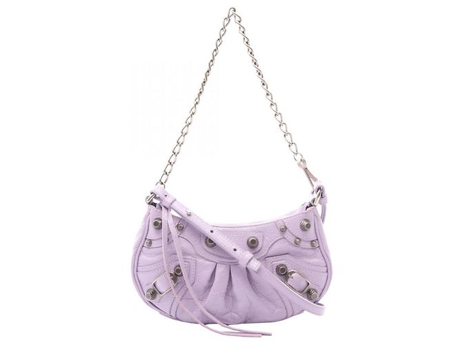Borsa a mano 2-Way in pelle Balenciaga LE CAGOLE MINI BB Porpora