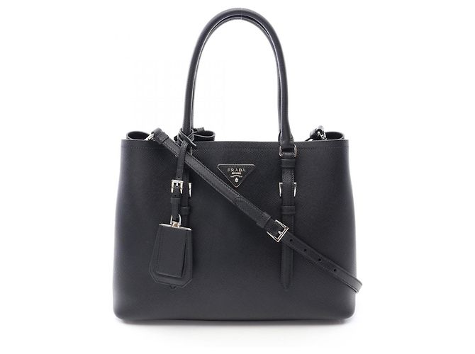 Prada Saffiano Leder 2-Way Tote Bag Schwarz