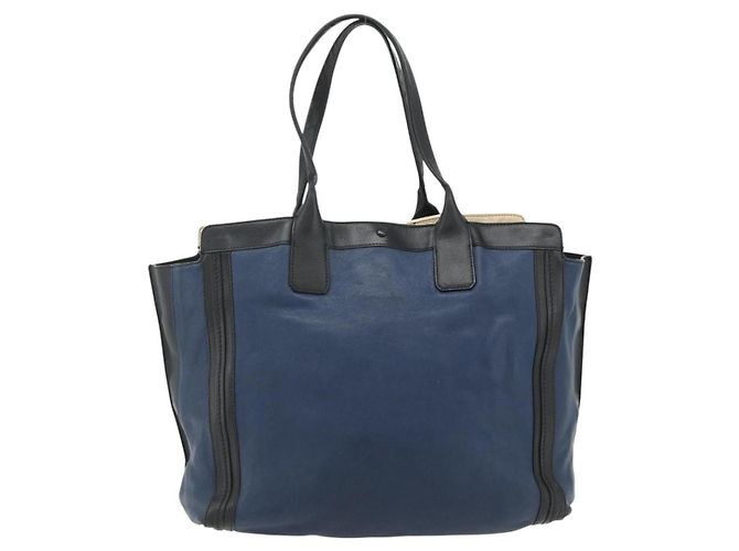 Chloé Borsa Tote Chloe Alice in pelle Medium Blu navy