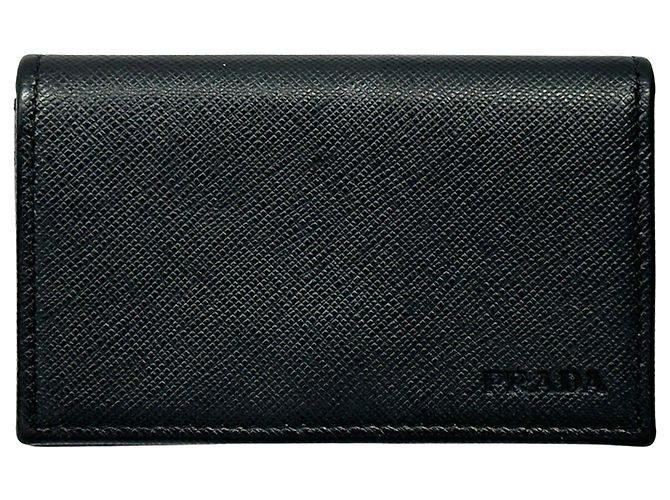 Prada Saffiano Visitenkartenetui Schwarz