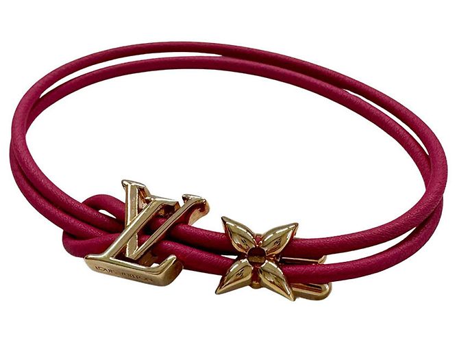 Pulseira charm Louis Vuitton Ouro e Rosa Dourado