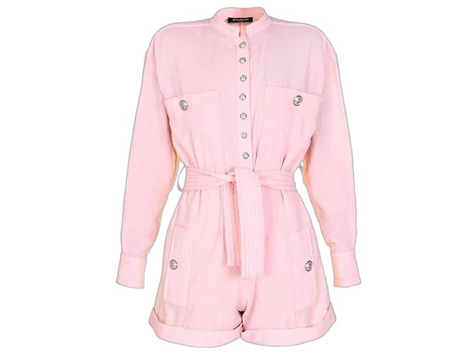 Balmain Mono corto de algodón rosa 