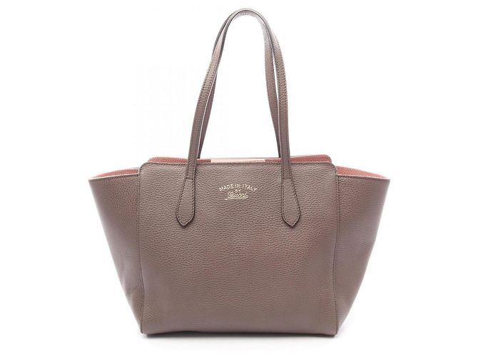 Gucci Swing Tote Bag beige Leder