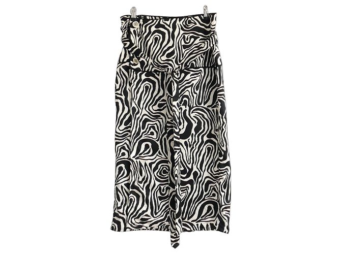 Marni Gonna midi raso stampa zebra Pre-Fall 2018 Nero Bianco