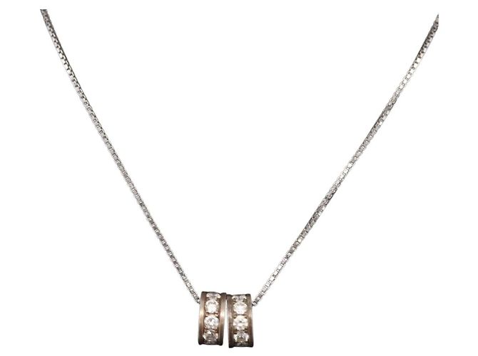Christian Dior Halskette Metall Silber Authentisch BA13641