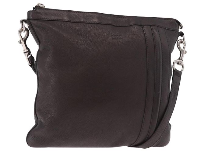 Borsa a Spalla GUCCI in Pelle Marrone Argento 233329 Auth ka4905