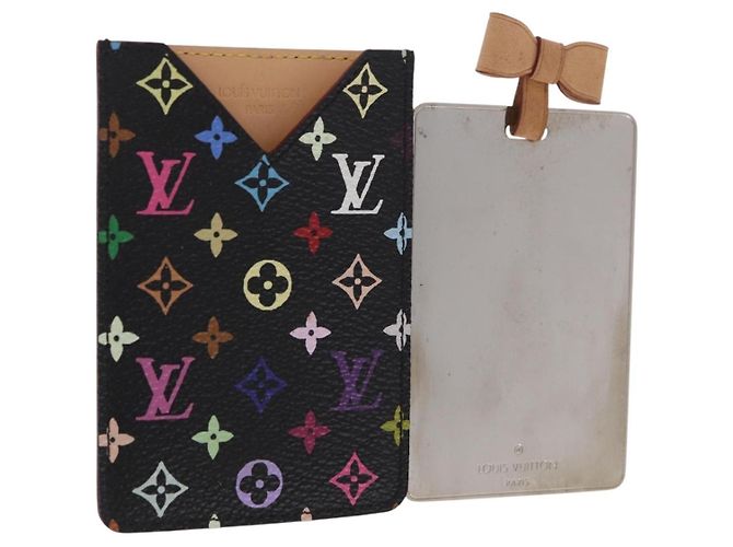 LOUIS VUITTON Monogram Multicolor Etui Mirror Black M92651 LV Auth 184415V Schwarz