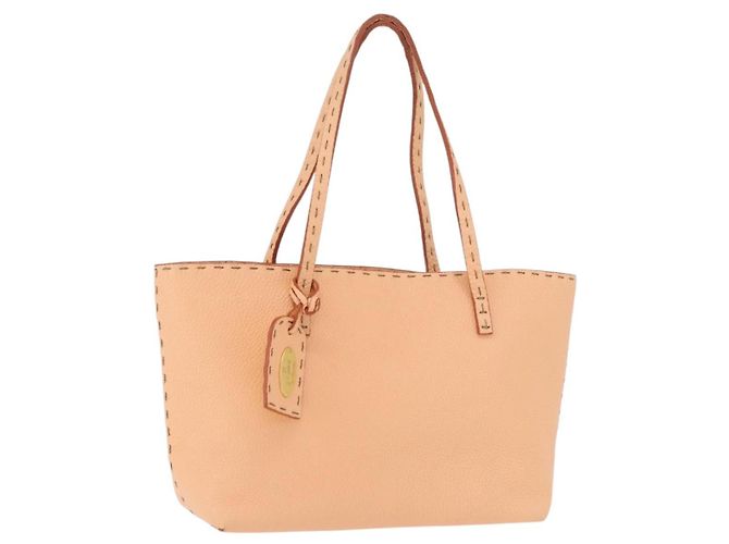FENDI Celeria Handtasche Leder Orange Auth 189383V