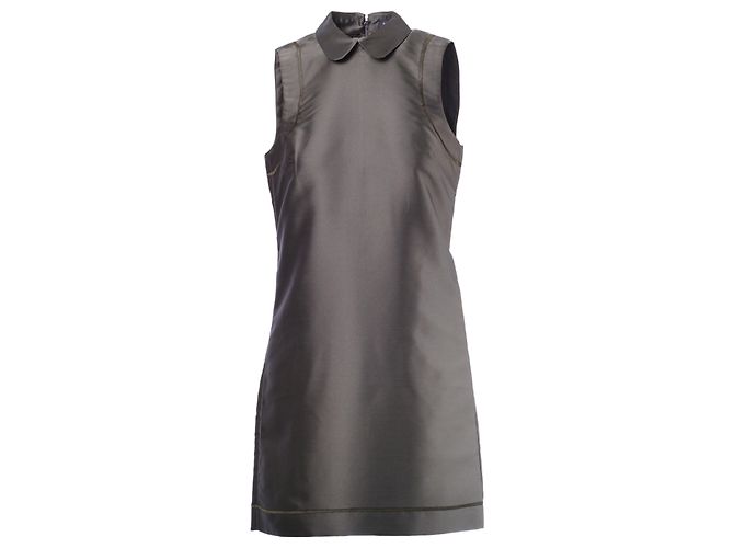 Vestido evasê sem mangas com gola verde Max Mara